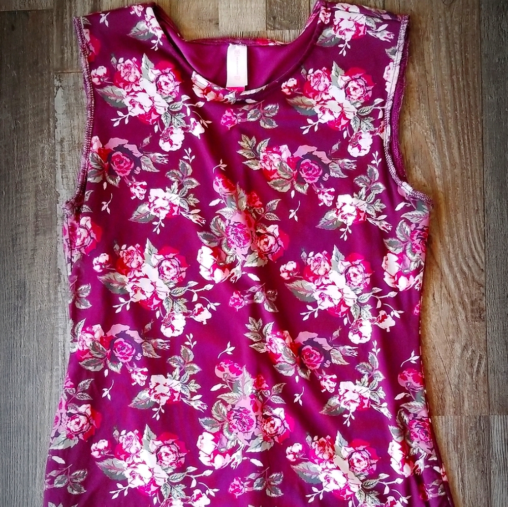 Tank Style Floral Juniors Blouse